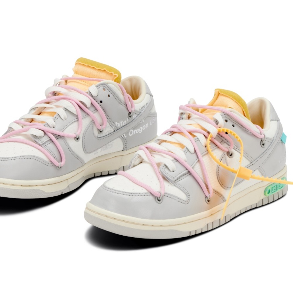 Nike Dunk Low Off-White Sneakers Gray And Pink Lot09